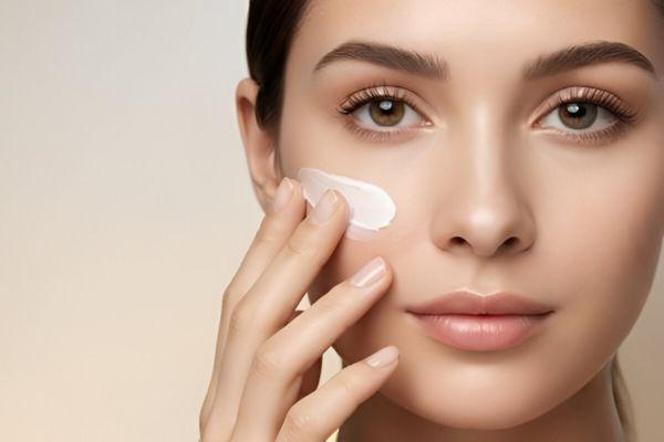 mujer tocandose la cara