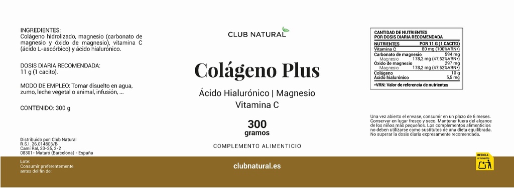 Colágeno Plus 300 gramos