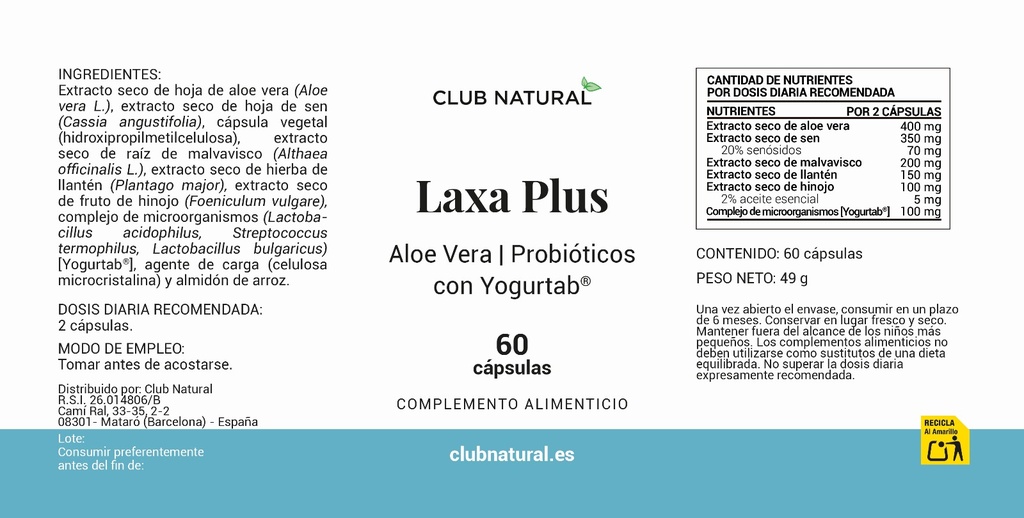 Laxa Plus 60 cápsulas