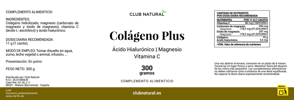 Colágeno Plus - 300 gramos