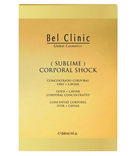 [B-052/12X10] SUBLIME CORPORAL SHOCK (amp. corporal Oro + Caviar + Sirtuinas + C.madre) 12amp. x10ml